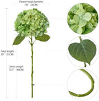 ZYTUYO 4PCS Green Fake Real Touch Hydrangea Flowers 20'' Lifelike Latex Artificial Hydrangeas for Spring Home Decor Outdoor Garden Porch Indoor Bathroom Living Room Kitchen Table Centerpiece - Image 6