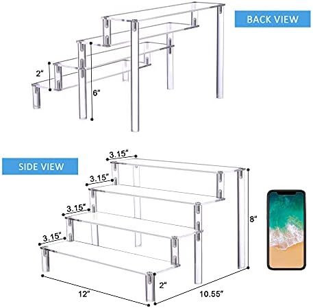 YestBuy Display Shelf Cake Stand – 4 Tier Shelf Cake Pop Stand – Multifunctional and Durable Acrylic Stand – Mounting Hardware Included – Ideal for Desserts, Cosmetics, Glassware, Figurines - Image 5