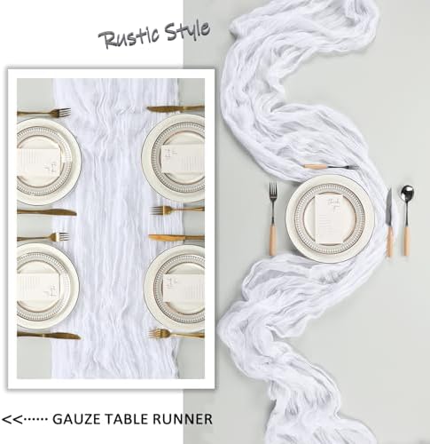 12 Pack 35 x 120 Inch White Table Runner Cheesecloth 10Ft - Image 5