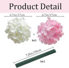 65Pcs Whitepink Hydrangea Artificial Flowers Bulk，Realistic Silk Fake Flowers with Stems，Faux Hydrangea Flowers for Wedding Home Decor Centerpieces Living Room Party Baby Shower Decoration - Image 3