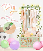 Wooden Baby Shower Crate Closet-Baby Shower Basket with Handle Hanger - Image 6