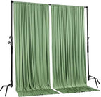 AK TRADING CO. 10 feet x 8 feet IFR Polyester Backdrop Drapes Curtains Panels with Rod Pockets - Wedding Ceremony Party Home Window Decorations - SAGE Green - Image 2