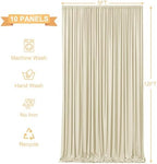 50ft x 12ft Beige Backdrop Curtains Wrinkle Free Backdrop Curtain for Wedding Parties Beige Fabric Backdrops Drapes Back Drop Cloth Bridal Shower Stage Curtains Wedding Decorations for Reception - Image 5