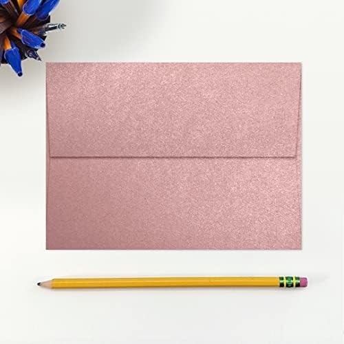 LUXPaper A7 Invitation Envelopes | Peel & Press | 5 1/4" x 7 1/4" | Misty Rose Metallic - Sirio Pearl | 84lb. Text | 500 Qty - Image 4