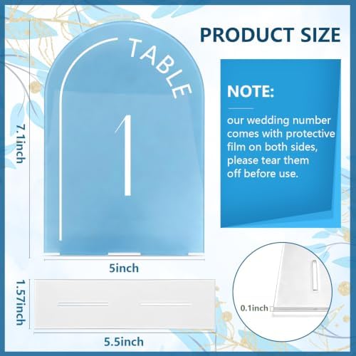 Baby Blue Acrylic Wedding Table Number 1-20 Set - Image 2