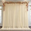 10ft x 10ft Champagne Backdrop Curtains, Wrinkle-Free Sheer Chiffon Fabric Photo Backdrop Drapes for Wedding Arch Party Ceremony Stage Photography Decorations by WishCare