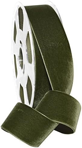 Morex Ribbon Nylon, 1 1/2 inches by 11 Yards, Moss, Item 01240/10-549 Nylvalour Velvet Ribbon, 1.5"" x 11 Yd by MorexRibbon