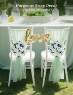 BLOSMON White Fake Flowers Party Centerpieces: 6 Pcs, 15 Faux Silk Roses - Image 5