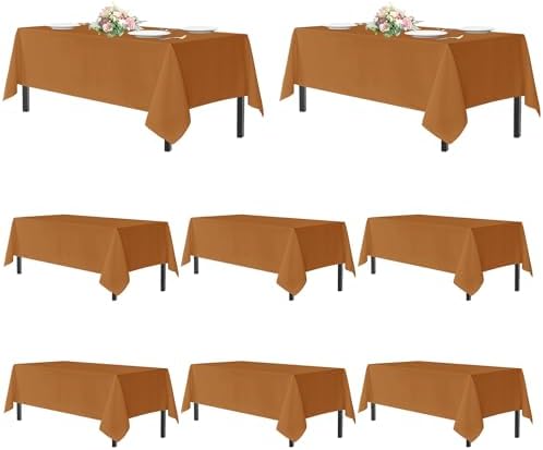 sancua Thanksgiving Tablecloths Rectangular 60x120 Inch, 8 Pack Bronze by sancua