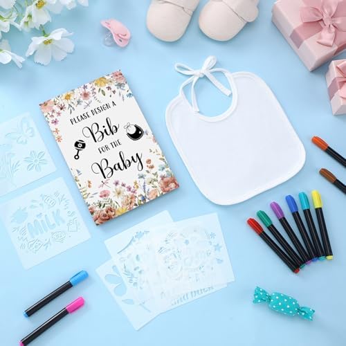 Newwiee 55 Pcs White Baby Bibs DIY Bib Decorating Design - Image 4