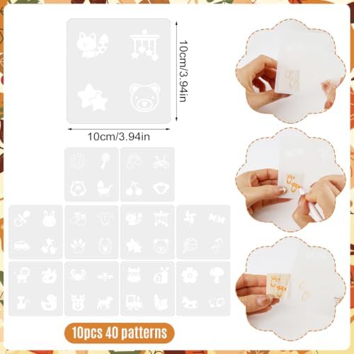 150 Pcs Fall Pumpkin Baby Shower Games Sign Kit, Including a Decorate Game Sign 102 DIY Wooden Blocks, 10 Stencils, 36 Acrylic Markers & Storage Box for Gender Reveal Party Thanksgiving ﻿ - Image 7