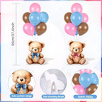 12 Sets Bear Balloon Stand Kit for Table Bear Baby Shower Centerpieces for Tables Gender Reveal Party Decoration Pink Blue Bear with Balloon for Baby Bear Temed Gender Reveal Party Supplies - Image 4