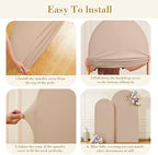 Nude Arch Backdrop Cover for Wedding, 7.2FT 6FT Set of 2 Stretchy Spandex Fitted Arch Stand Cover for Baby Shower, Birthday Party Decor, Chiara Backdrop Cover with Double-Sided Design - Image 4