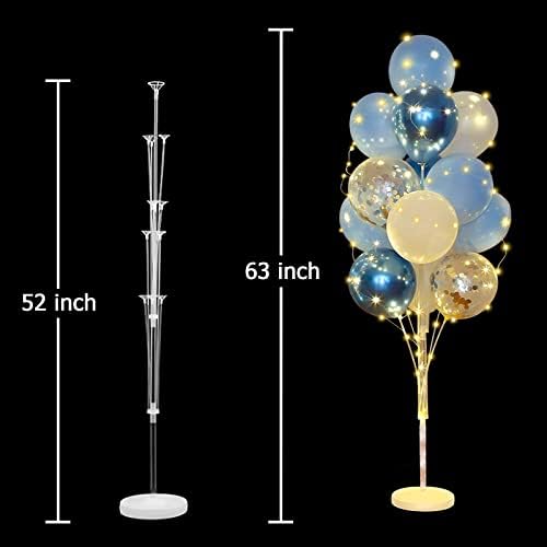 Cicicooie Balloons Stand Kit for Floor with String Light 2 Set Blue Centerpieces Balloon Holder Decoration for Wedding Birthday Party Bachelorette Party - Image 3