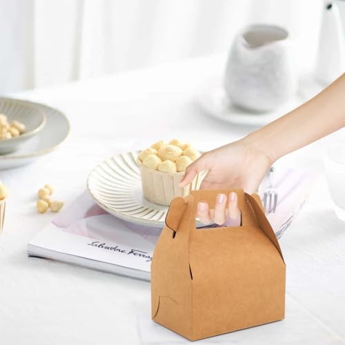 ZSDRTYU Treat Boxes, 50 Pcs Gable Boxes Party Favor Boxes Favor Boxes, Kraft Gable Treat Boxes For Christmas Party Decorations Birthday (Kraft) - Image 6