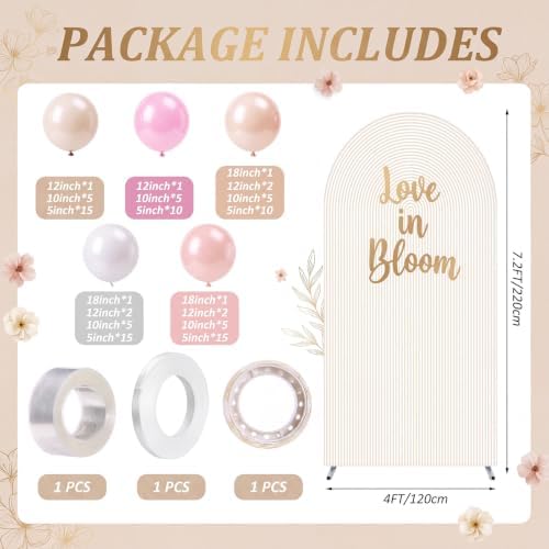 Gilprop 120 Pcs 7.2ft Love in Bloom Theme Bridal Shower Arch Backdrop Cover - Image 2