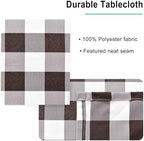 Hiasan Checkered Tablecloth Rectangle 52 x 70 Inch, Coffee and White - Image 3