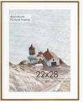 FLYJOE 22x28 Metal Picture Frame For Wall With Mat For 18x24, 22''x28'' Aluminum Photo Frames With Tempered Glass, Minimalist Modern Poster Frame Horizontal And Vertical Formats, Bronze by FLYJOE