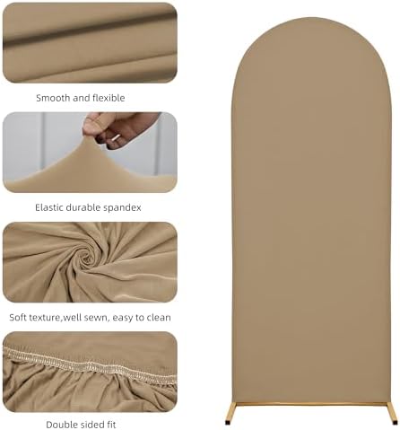 Set of 2 Wedding Arch Cover Stretchy Spandex Fabric Backdrop for Arch Stand - Image 5