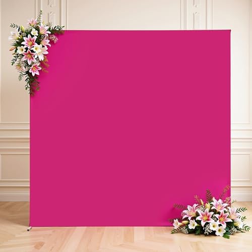 Hot Pink Square Arch Backdrop Cover 6.6x6.6FT, Double-Sided Stretchy Spandex Fabric Fits Square Arch Backdrop Stand, Hot Pink Background Backdrop for Wedding Baby Shower Birthday Party Decorations - Image 6