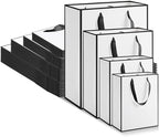 PerKoop 40 Pack Kraft Gift Bags with Handles, 4 Sizes Paper,White Black by PerKoop