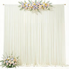 10ft x 10ft Ivory Backdrop Curtains, Ivory Cream Drapes for Backdrop Fabric - Image 7