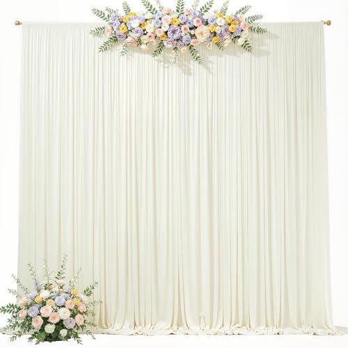 10ft x 10ft Ivory Backdrop Curtains, Ivory Cream Drapes for Backdrop Fabric - Image 7