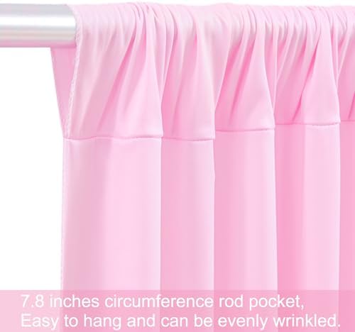 20ft x 12ft Light Pink Backdrop Curtains Wrinkle Free Backdrop Curtain for Wedding Parties Pink Fabric Backdrops Drapes Back Drop Cloth Bridal Shower Stage Curtains Wedding Decorations for Reception - Image 7