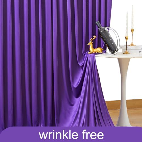 6 Panels Purple Backdrop Curtain for Parties Wedding Wrinkle Free Purple Photo Curtains Backdrop Drapes Fabric Decoration for Birthday Party Photography 30ft(W) x 10ft(H) - Image 6