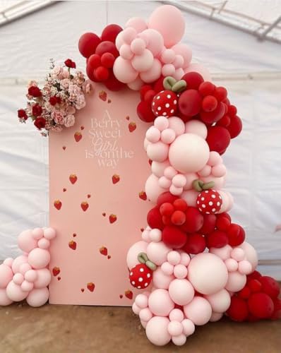 A Berry Sweet Baby is On The Way Arch Backdrop Cover Pink Strawberry Birthday Party Decorations Arch Stand Covers Baby Shower Fiesta Parties(3.3x6.5ft Cover,3890) - Image 3