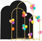 3 Metal Arch Backdrop Stands with Black Covers, 4/5/6FT by Laxwuqu