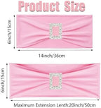 50 PCS Spandex Pink Chair Sashes Bows Stretch Chair Cover Band - Image 2