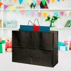 BLEWINDZ 70Pcs Large Black Paper Bags with Handles, 16x6x12 Inches Paper Shopping Bags for Small Business, Large Kraft Gift Bag Bulk for Grocery Mechandise Retail - Image 6