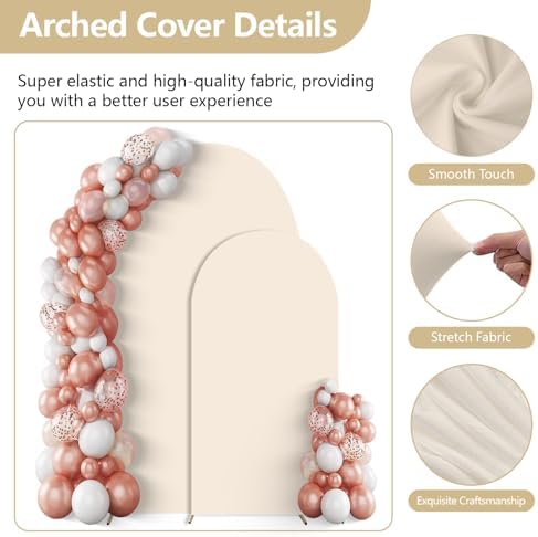 Arch Backdrop Stand Set of 2 With Beige Cover (7.2FT+6FT) - Image 4