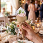 Conelist Brown 20 Pcs Rose Wedding Candles for Guests Mini Flower Shaped Candles Bouquet Floral Tealight Bulk Table Decor Gifts for Women Bridesmaid Bridal Shower Birthday Party Favors (Rose) - Image 4
