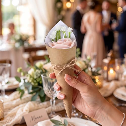 Conelist Brown 20 Pcs Rose Wedding Candles for Guests Mini Flower Shaped Candles Bouquet Floral Tealight Bulk Table Decor Gifts for Women Bridesmaid Bridal Shower Birthday Party Favors (Rose) - Image 4