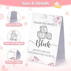 224 Pcs Baby Shower Blocks to Decorate Kit With 98 White Wooden Blocks, White Wooden Box, 24 Markers, 100 Pattern Templates, Sign, Complete Baby Shower Activity Kit for Gender Reveal Party Decorations - Image 3