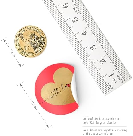 easykart labels 1500 with Love Stickers with Gold Foiling, 1.5 Inch Size Best Suitable for Anniversary, Birthday's, Valentine's Day Gifting, Decoration,Theme Parties .… - Image 3