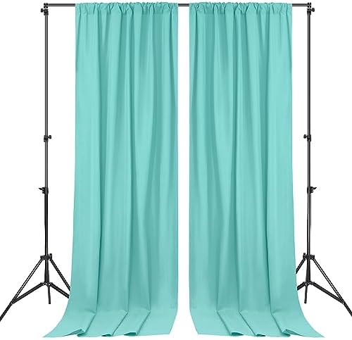 Turquoise Backdrop Curtains 20ftx10ft Mermaid Polyester Photo Drapes - Image 4