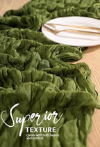 20 Pack Olive Green Cheesecloth Table Runner Wedding Birthday Table Decor - Image 4
