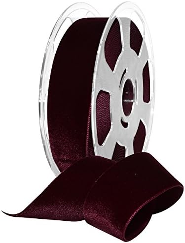 Morex Ribbon Velvet Ribbon Nylvalour, 1.5"" x 11 Yd, Burgundy (01240/10-434) by MorexRibbon