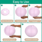 uxcell 3Pcs Light Purple Round Paper Lanterns 16" Chinese Paper Lantern - Image 3
