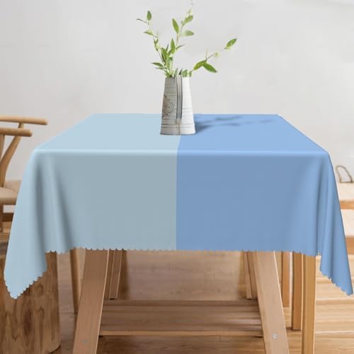 70x70inches Light Blue Square Tablecloth Gradient Dusty Blue Table Cover Waterproof and Spill Proof Fabric Table Cloth for Kitchen Dining Room Outdoor Birthday Wedding Themed Party Decor - Image 5