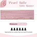 Pearl Table Runner Tulle Gauze Sheer Wedding Party Home Decor - Image 3
