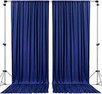 AK TRADING CO. 10 feet x 8 feet IFR Polyester Backdrop Drapes Curtains Panels with Rod Pockets - Wedding Ceremony Party Home Window Decorations - Navy Blue by Fabrics%7CEventDecor%7CCrafts%7CUpholsteryFoam