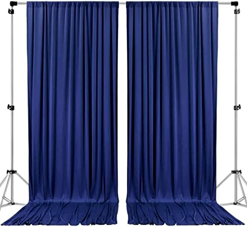 AK TRADING CO. 10 feet x 8 feet IFR Polyester Backdrop Drapes Curtains Panels with Rod Pockets - Wedding Ceremony Party Home Window Decorations - Navy Blue by Fabrics%7CEventDecor%7CCrafts%7CUpholsteryFoam