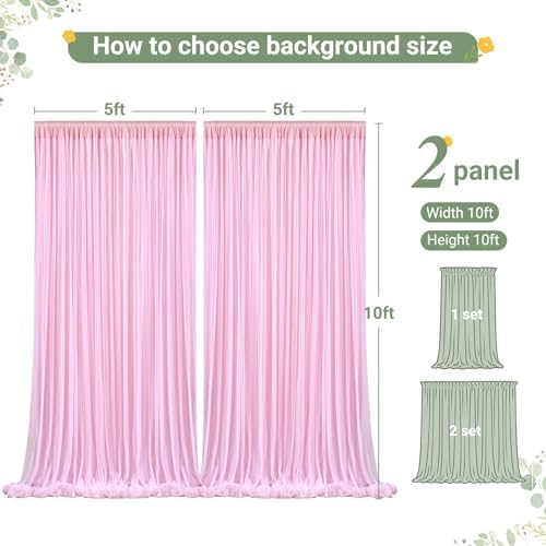 Baby Pink Tulle Backdrop Curtain for Wedding Parties,10ft x 10ft Wrinkle Free Curtain Backdrop,2 Layer Drapes for Backdrop,Polyester Back Drop for Bridal Shower Birthday Baby Shower Photography - Image 7