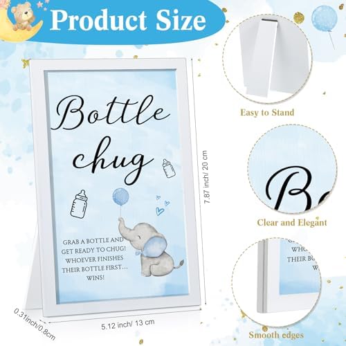 Roowest Bottle Chug Baby Shower Games Favors, Blue, Elephant - Image 2