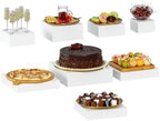 8 Pcs White Acrylic Boxes for Display as Buffet Risers and Stands, Food Risers for Party, Table, Stands, including 12", 11", 10.5", 9.5", 8.5", 7.5", 6.8", 5" (Extra Large, 8Pcs, White) by OKBHTS