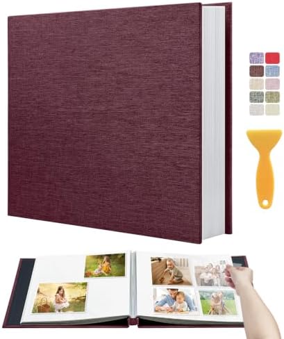 Large Photo Album Self Adhesive Scrapbook Album for 4x6 5x7 8x10 Pictures DIY Photo Book for Wedding, Anniversary, Christmas, Baby Shower, Ideal for Preserving Precious Moments by HoneyTolly